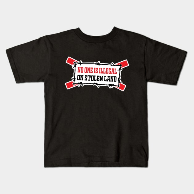 no one is illegal on stolen island Kids T-Shirt by Amrshop87